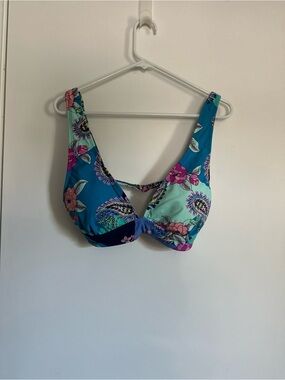 Apt. 9 Floral Paisley Turquoise Bikini Top NWT